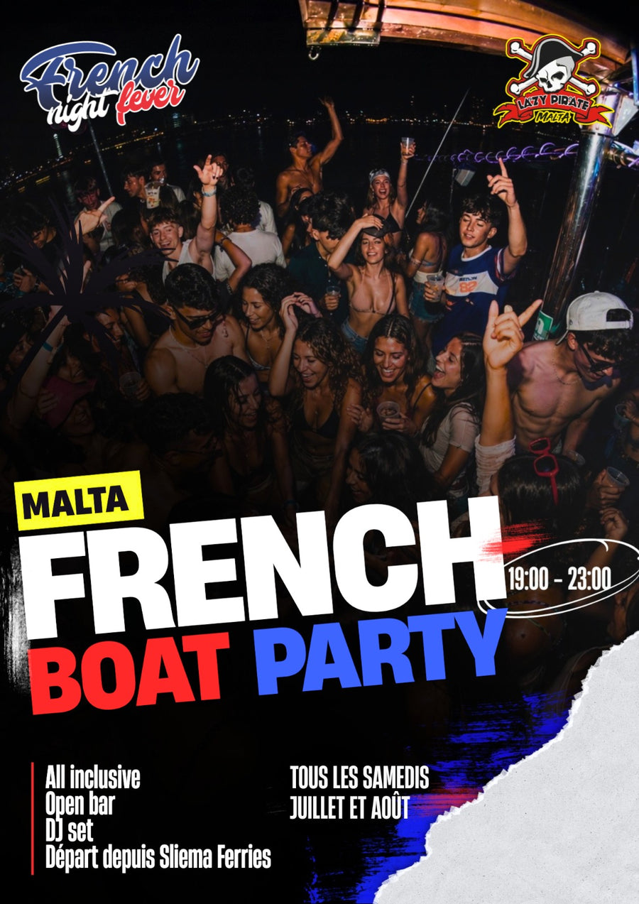 Fiesta en barco francés Lazy Pirate en Malta