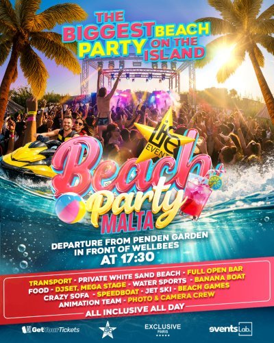 Beach Party Malte à la Palm Beach - 2026