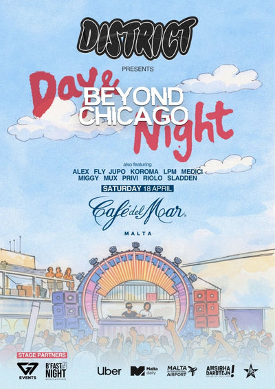 Beyond Chicago à Malte — District x Café del Mar Malte | 18 avril 2026