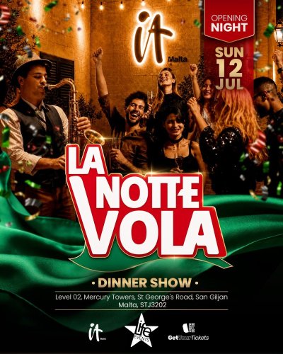 La Notte Vola — Dinner Show à Malte - Edition 2026 - Malta Adventures