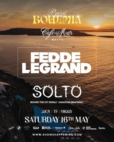 Privé BOHEMIA ft. Fedde Le Grand & Solto au Café del Mar à Malte