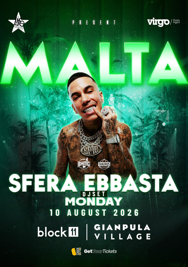 Sfera Ebbasta Live au Gianpula Village à Malte