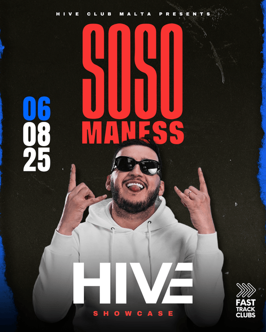 SOSO MANESS – Showcase à Malte (25 juin, 6 août & 10 septembre 2025) - malte